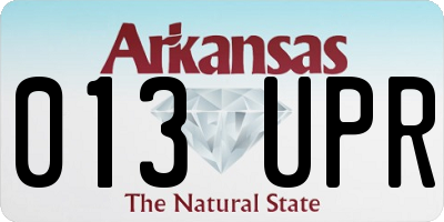 AR license plate 013UPR