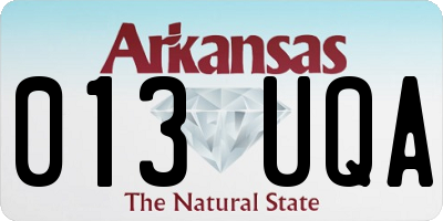 AR license plate 013UQA