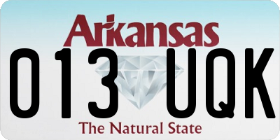 AR license plate 013UQK