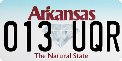 AR license plate 013UQR