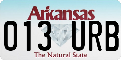 AR license plate 013URB