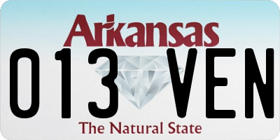 AR license plate 013VEN