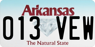 AR license plate 013VEW