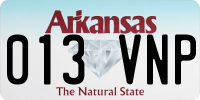 AR license plate 013VNP