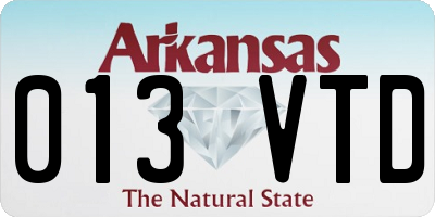 AR license plate 013VTD