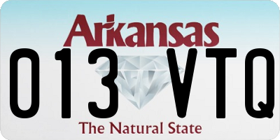 AR license plate 013VTQ