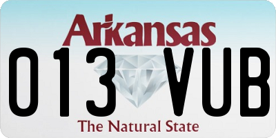 AR license plate 013VUB