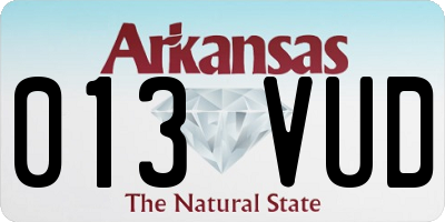 AR license plate 013VUD