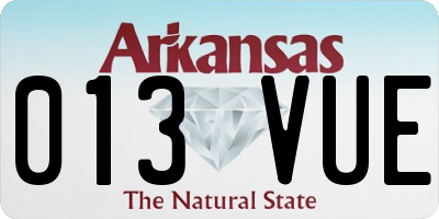 AR license plate 013VUE
