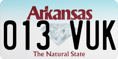 AR license plate 013VUK