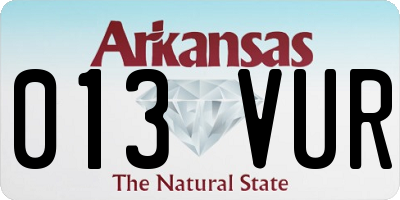 AR license plate 013VUR