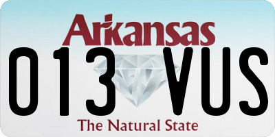AR license plate 013VUS