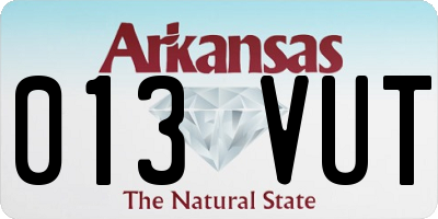 AR license plate 013VUT