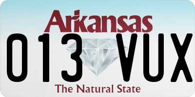 AR license plate 013VUX
