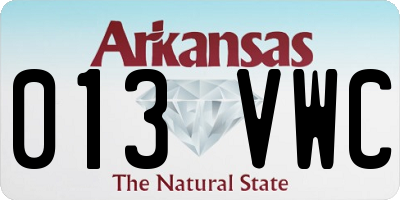 AR license plate 013VWC