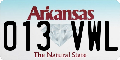 AR license plate 013VWL