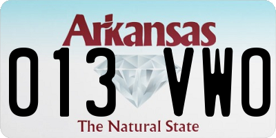 AR license plate 013VWO