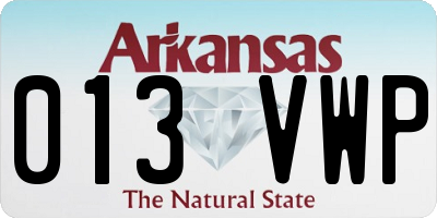 AR license plate 013VWP