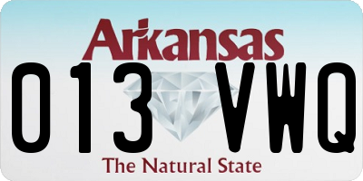 AR license plate 013VWQ