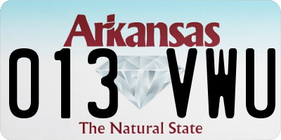 AR license plate 013VWU