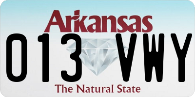 AR license plate 013VWY