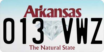 AR license plate 013VWZ