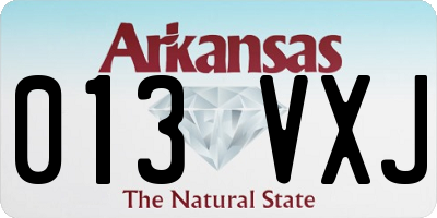 AR license plate 013VXJ
