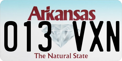 AR license plate 013VXN