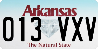 AR license plate 013VXV