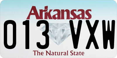 AR license plate 013VXW