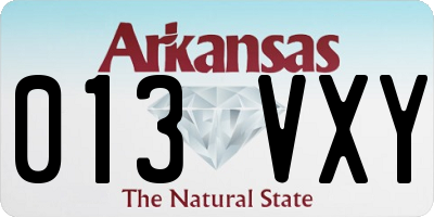 AR license plate 013VXY