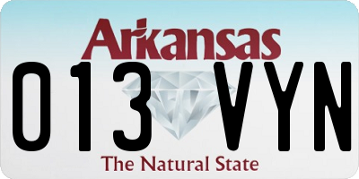 AR license plate 013VYN