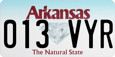 AR license plate 013VYR