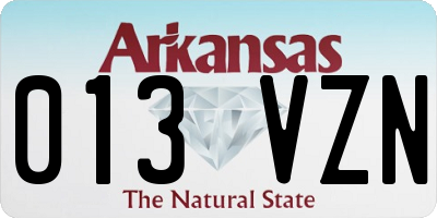 AR license plate 013VZN