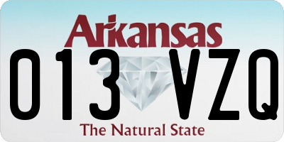 AR license plate 013VZQ