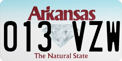 AR license plate 013VZW
