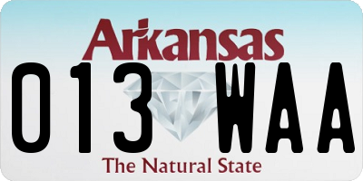 AR license plate 013WAA