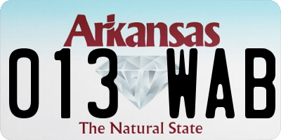 AR license plate 013WAB