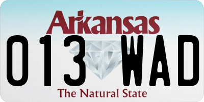 AR license plate 013WAD