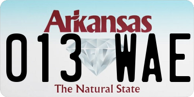 AR license plate 013WAE