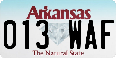 AR license plate 013WAF