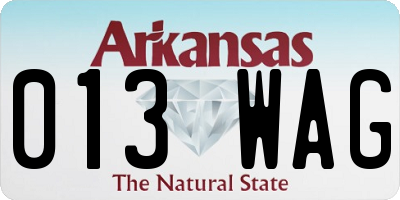 AR license plate 013WAG