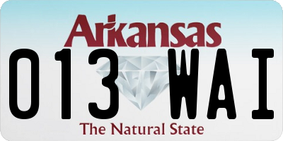 AR license plate 013WAI