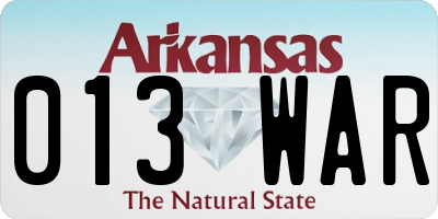 AR license plate 013WAR