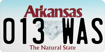 AR license plate 013WAS