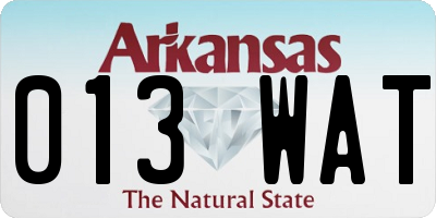 AR license plate 013WAT