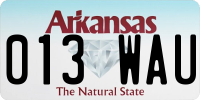 AR license plate 013WAU