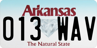 AR license plate 013WAV