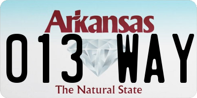 AR license plate 013WAY