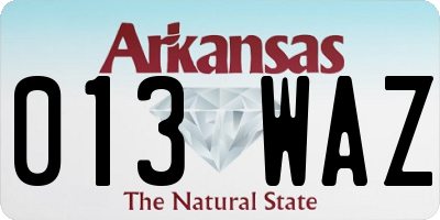 AR license plate 013WAZ